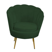 Sillón de terciopelo verde tulipán cm73x72h77