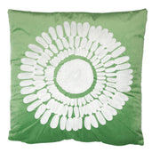 Cojín de tela flor blanco verde cuadrado cm45x45h10