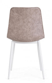 Silla vintage de piel sintética beige Kyra