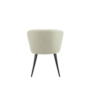 Silla Acolchada Krid Beige con Patas de Metal Negro  