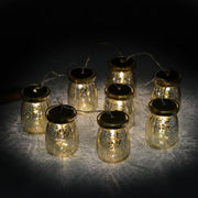 Guirnalda para botellas alambre 8 piezas cristal platino con led 200cm