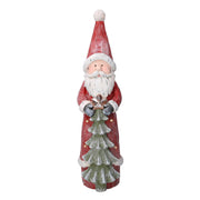 Led resina papa noel con arbol rojo cm18x19h66