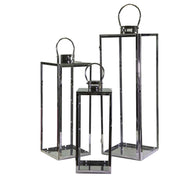 Farol cuadrado metal plateado 1-3 cm29x28,5h85