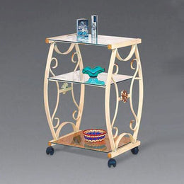 Carriae de TV de hierro irous color marfil 70x45xh.80 cm