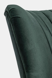 Sillón vintage de madera de terciopelo verde Virna