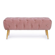 Mueble banco otomano rosa con patas 103x46x40h cm