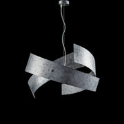 Colgante industrial en hierro lacado con decoración plateada 3 luces 57xh.28 cm