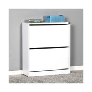 Zapatero con 2 puertas abatibles blanco brillo 73x26xh.84 cm