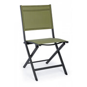 Silla de exterior en aluminio Antracita Verde ELIN 47x57x h88 cm
