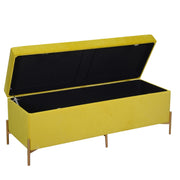 Banco de terciopelo amarillo cm115x40h45