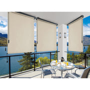 Estor enrollable exterior aluminio beige, manual 120 cm xh 250