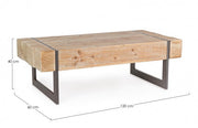 Mesa de centro industrial Garrett con tapa de madera