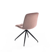 Silla en tejido microfibra efecto terciopelo rosa envejecido 43x38xh. 86,5 cm