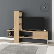 Mueble TV Troya roble antracita con puerta abatible