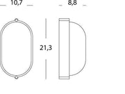 Pequeña lámpara de techo E27 línea industrial ovalada negra