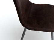 Silla vintage polipiel y asiento moca 44x50x84h cm