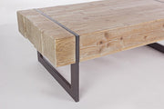 Mesa de centro industrial Garrett con tapa de madera