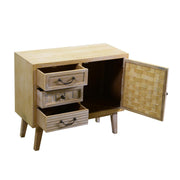Muebles de madera natural 1 Anta + 3 Cajones 30 x 70 x H 60 cm