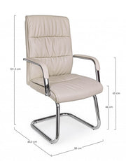 Sillón de oficina de ecopiel Sydney Tortora con reposabrazos