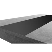 Mesa de comedor color cemento con inserto reversible blanco o negro 138x80xh.74 cm