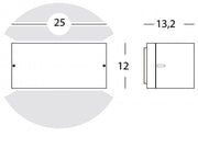 Lámpara de pared de aluminio fundido con difusor opalino - Altura de la lámpara: 145mm - Potencia máxima: 60W corten