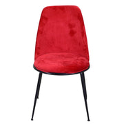 Silla de diseño en terciopelo y metal rojo rotterdam