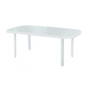 Mesa de exterior en resina blanca ULISSE GARDEN 180x90 h72 cm