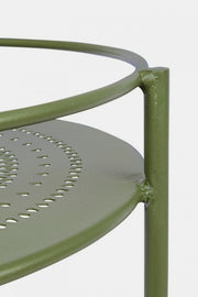 Carrito para botellas de acero verde