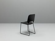 Silla polipiel y asiento negro 47,5x45,5x89h cm