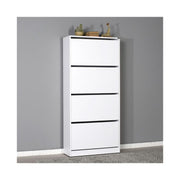 Zapatero con 4 puertas abatibles blanco  73x26xh.157 cm