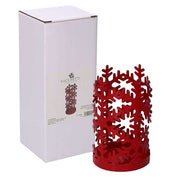 Portavasos de metal rojo copo de nieve redondo cm ø8h20