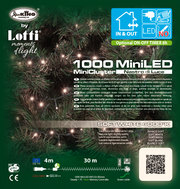 Cinta Cadena ø6cm NTLG 1000 MiniLED Verde cable 4+30.5m Luces Navideñas