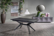 Mesa extensible gris vintage - negro mate 90 cm x 160-240 cm H. 76 cm