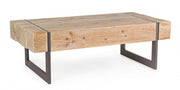Mesa de centro industrial Garrett con tapa de madera