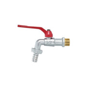 Grifo de bola con portamanguera y palanca roja 1/2