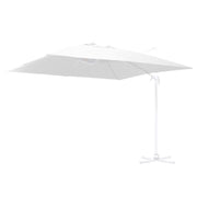Parasol de aluminio con poste lateral blanco 4x4 m