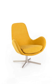 Sillón giratorio amarillo 64 cm x 72 cm A. 42 cm