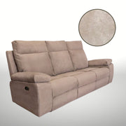 Sofá Milano 3 plazas 2 sillones reclinables manual beige