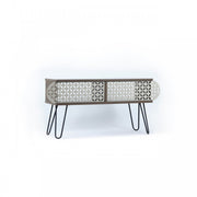 Mueble TV industrial urbano de nogal negro cm 106 x 30 x 48 h