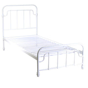 Cama individual de metal blanco cm 90 xh 200