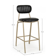 Taburete de bar vintage negro Addy 41x51x100h cm