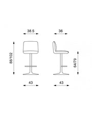 2x taburete de tela Jimmy STS
