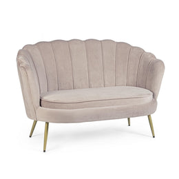 Sofá de 2 plazas efecto terciopelo gris claro Giliola