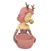 Mujer resina rosa cm21x15,8h29,3