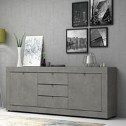 Aparador 2 puertas y 3 cajones Ocean beton gris 210x45xh.85 cm
