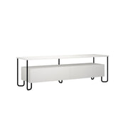 Mueble TV blanco con dos puertas 150x42x45h cm