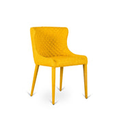 Silla en tejido amarillo 58x50,5x83h cm