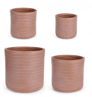 Set4 P.Vaso Pestañas Trenzado Terracota
