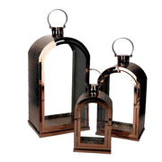 Farol metálico 1-3 cobre rectangular cm25x26h49-56