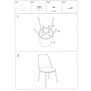 Silla de diseño en terciopelo y metal rojo rotterdam